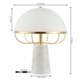 Safavieh Fraser, 15 Inch, White/Brass, Marble/Iron/Glass Table Lamp X23 White / Brass 12" x 12" x 15"