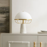 Safavieh Fraser, 15 Inch, White/Brass, Marble/Iron/Glass Table Lamp X23 White / Brass 12" x 12" x 15"