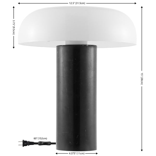 Safavieh Reiss, 15 Inch, Black, Glass/Marble Table Lamp XII23 Black Marble TBL4526A