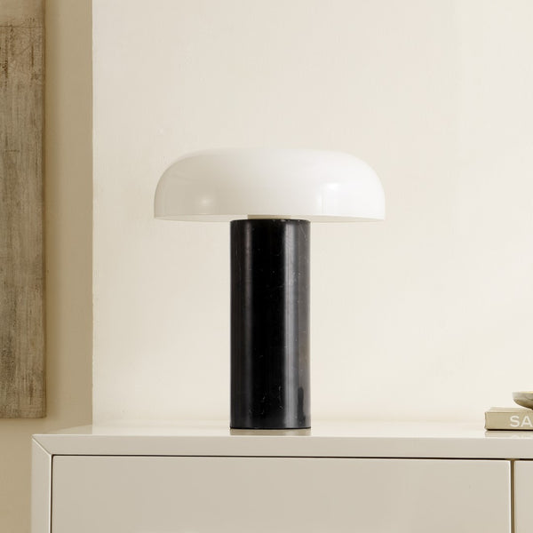 Safavieh Reiss, 15 Inch, Black, Glass/Marble Table Lamp XII23 Black Marble TBL4526A