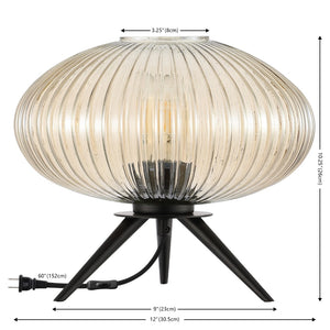 Safavieh Coehlo 10.25 Inch Table Lamp XII23 Amber/ Black Metal TBL4529A