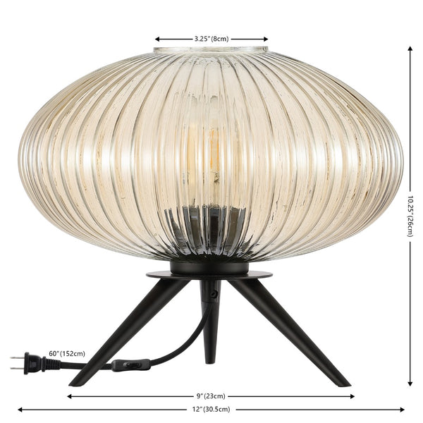 Safavieh Coehlo 10.25 Inch Table Lamp XII23 Amber/ Black Metal TBL4529A