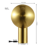 Safavieh Frey, 15 Inch, Brass, Metal Table Lamp Brass 9.125 x 10 x 15