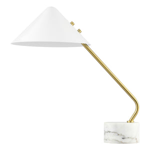 Safavieh Sheilds, 20.75 Inch, White/Brass, Iron/Marble Table Lamp XII23 White / Brass Iron TBL4535A