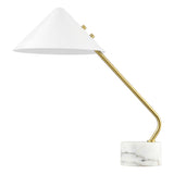 Safavieh Sheilds, 20.75 Inch, White/Brass, Iron/Marble Table Lamp XII23 White / Brass Iron TBL4535A