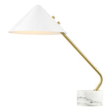 Safavieh Sheilds, 20.75 Inch, White/Brass, Iron/Marble Table Lamp XII23 White / Brass Iron TBL4535A