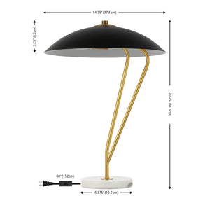 Safavieh SUAREZ, 20.25" Black & Brass Table Lamp - Elegant Marble Base & Iron Accents for Stylish Illumination TBL4536A