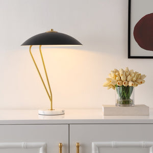 Safavieh SUAREZ, 20.25" Black & Brass Table Lamp - Elegant Marble Base & Iron Accents for Stylish Illumination TBL4536A
