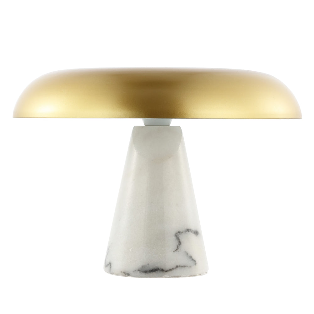 Safavieh Vaughan, 14 Inch, White/Brass, Metal Table Lamp XII23 Brass Gold / White Iron/Marble/ TBL4537A