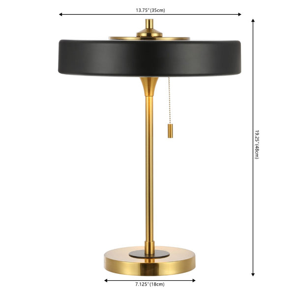 Safavieh DECKER, Stylish 3-Light Metal Table Lamp for Modern Spaces, Perfect for Desks & Nightstands Black / Brass TBL4540A