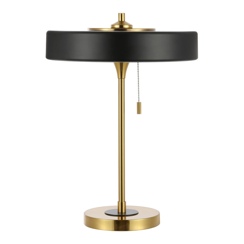 Safavieh Decker, 16 Inch, Black/Brass, Metal Table Lamp  Black / Brass 13.75 x 13.75 x 19.25