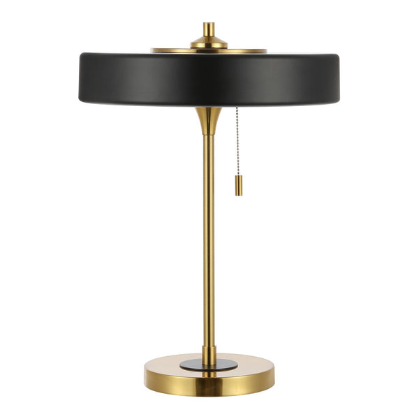 Safavieh Decker, 16 Inch, Black/Brass, Metal Table Lamp  Black / Brass 13.75 x 13.75 x 19.25