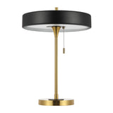 Safavieh Decker, 16 Inch, Black/Brass, Metal Table Lamp  Black / Brass 13.75 x 13.75 x 19.25