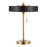 Safavieh Decker, 16 Inch, Black/Brass, Metal Table Lamp  Black / Brass 13.75 x 13.75 x 19.25