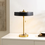 Safavieh Decker, 16 Inch, Black/Brass, Metal Table Lamp  Black / Brass 13.75 x 13.75 x 19.25