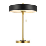 Safavieh Decker, 16 Inch, Black/Brass, Metal Table Lamp  Black / Brass 13.75 x 13.75 x 19.25