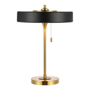 Safavieh Decker, 16 Inch, Black/Brass, Metal Table Lamp  Black / Brass 13.75 x 13.75 x 19.25