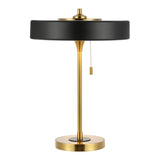 Decker, 16 Inch, Black/Brass, Metal Table Lamp