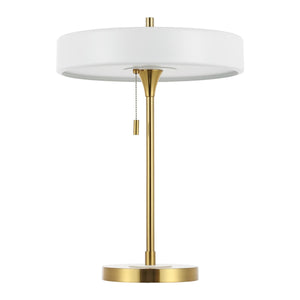 Safavieh Decker, 16 Inch, White/Brass, Metal Table Lamp White / Brass 13.75 x 13.75 x 19.25