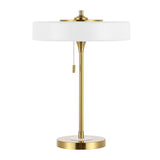 Safavieh Decker, 16 Inch, White/Brass, Metal Table Lamp White / Brass 13.75 x 13.75 x 19.25