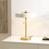 Safavieh Decker, 16 Inch, White/Brass, Metal Table Lamp White / Brass 13.75 x 13.75 x 19.25