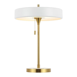 Safavieh Decker, 16 Inch, White/Brass, Metal Table Lamp White / Brass 13.75 x 13.75 x 19.25