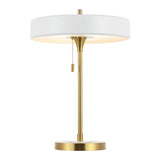 Safavieh Decker, 16 Inch, White/Brass, Metal Table Lamp White / Brass 13.75 x 13.75 x 19.25