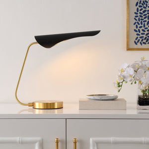 Safavieh FYNN, 16.5" Modern Iron Table Lamp with Black & Brass Finish - Elegant Illumination for Any Room TBL4541A