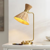 Safavieh Sohma, 21 Inch, Light Natural/Brass, Rattan/Iron Table Lamp W/ Usb Port​ TBL4545A-U