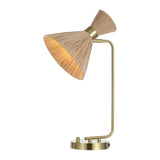 Safavieh Sohma, 21 Inch, Light Natural/Brass, Rattan/Iron Table Lamp W/ Usb Port​ TBL4545A-U