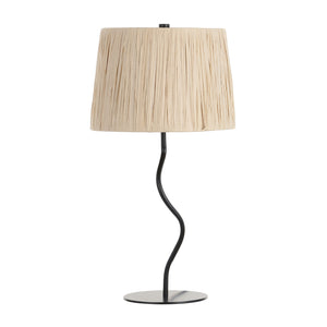 Safavieh Ziggi, 24 Inch, Black/Natural, Lafite Grass/Metal Table Lamp TBL4546A