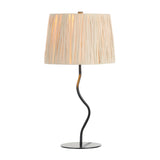 Safavieh Ziggi, 24 Inch, Black/Natural, Lafite Grass/Metal Table Lamp TBL4546A