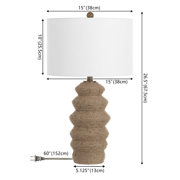 Safavieh Paola, 26 Inch, Natural, Rope Table Lamp TBL4548A