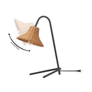 Safavieh Cleo, 22 Inch, Black/Natural, Rattan/Metal Table Lamp TBL4549A