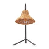 Safavieh Cleo, 22 Inch, Black/Natural, Rattan/Metal Table Lamp TBL4549A