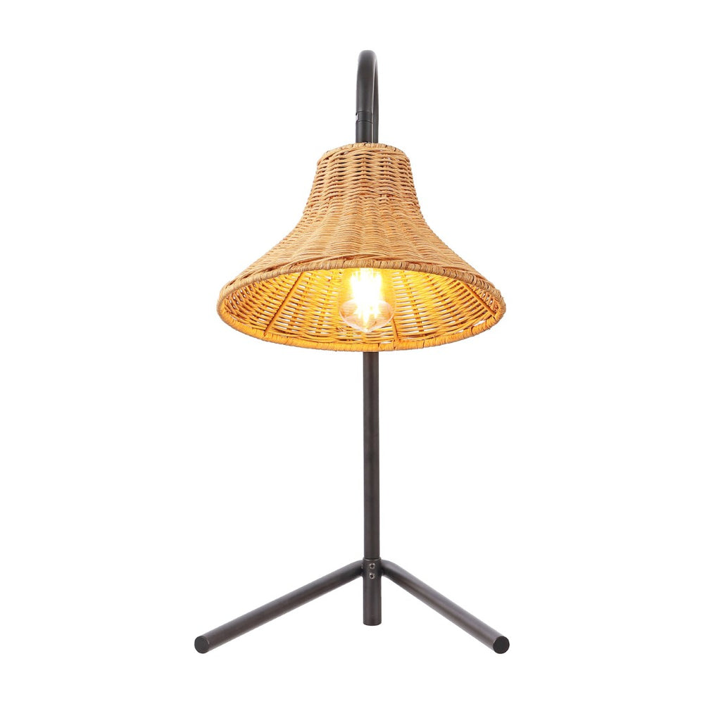 Safavieh CLEO, 22-Inch Black Metal & Natural Rattan Table Lamp – Stylish, Adjustable Lighting for Any Room TBL4549A