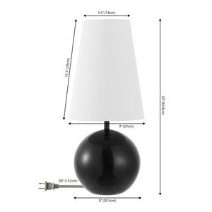 Safavieh Jo , 20 Inch, Black, Resin Table Lamp Black 9 x 9 x 20
