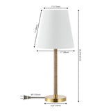 Safavieh Andi, 26 Inch, Brass/Natural, Rope/Metal Table Lamp Brass / Natural 11 x 11 x 26.375