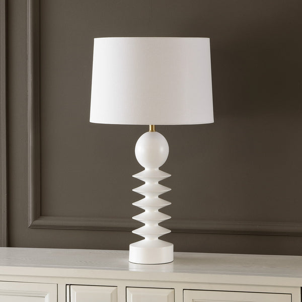Safavieh Loza, 27 Inch, White Washed, Resin Table Lamp  White Washed 15 x 15 x 27.25