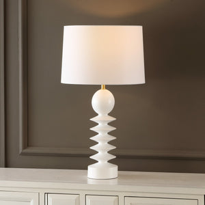Safavieh Loza, 27 Inch, White Washed, Resin Table Lamp  White Washed 15 x 15 x 27.25