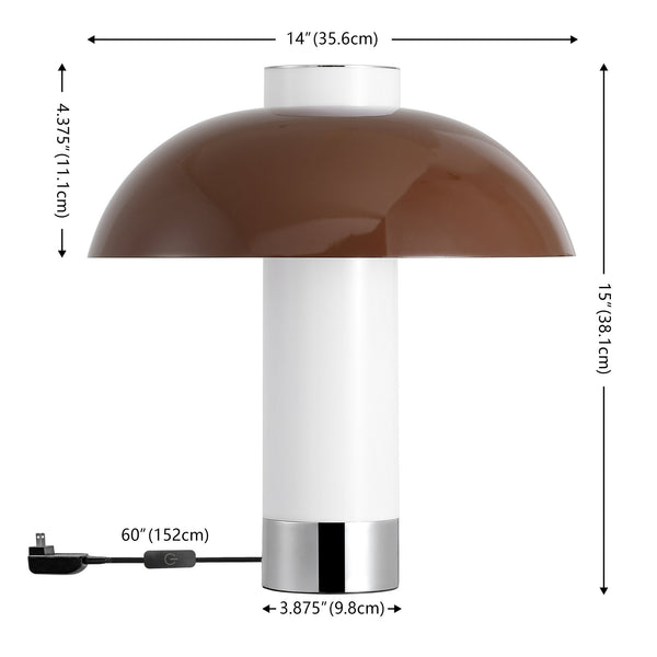 Safavieh Nora, 15-inch Modern Chic Table Lamp In Coffee, White & Chrome – Stylish Acrylic & Metal Design Coffee ,White Acrylic Body ,Metal Shade Tbl4556a