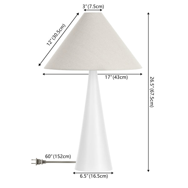 Safavieh Kimora, 26.5 Inch, White / Oatmeal, Resin Table Lamp TBL4558A