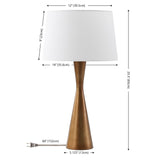 Safavieh Edie, 25.5 Inch, Antique Brass, Resin Table Lamp White Shade Resin