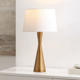 Safavieh Edie, 25.5 Inch, Antique Brass, Resin Table Lamp White Shade Resin