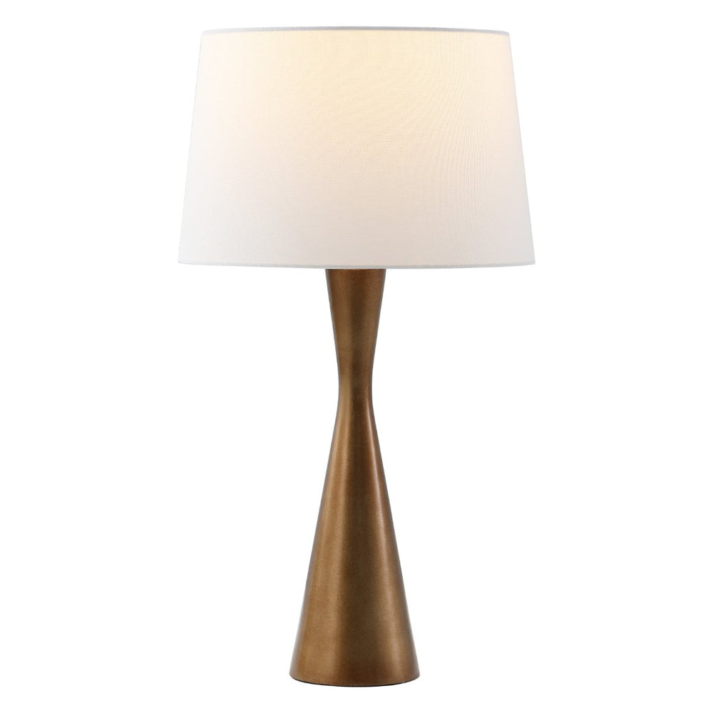 Safavieh EDIE, 25.5" Antique Brass Table Lamp with Sculpted Resin Body for Elegant Home Décor and Warm Light TBL4559A