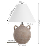 Safavieh Soline, 24 Inch, Grey Washed, Ceramic Table Lamp TBL4563A