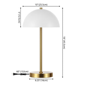 Safavieh GOLDIE, 18-Inch Brass & White Metal Table Lamp for Modern Ambiance - Perfect for Home & Office Decor TBL4566A