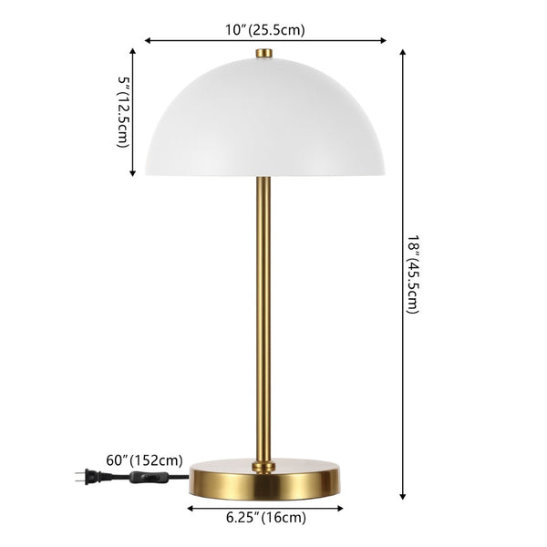 Safavieh GOLDIE, 18-Inch Brass & White Metal Table Lamp for Modern Ambiance - Perfect for Home & Office Decor TBL4566A