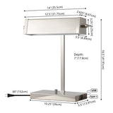 Safavieh Rylan, 16.5 Inch, Polished Nickle, Metal Table Lamp W/ Usb Port TBL4567A-U Polished Nickel