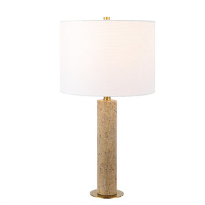 Safavieh Dara, 25 Inch, Beige, Travertine/Metal Table Lamp Beige TBL4570A